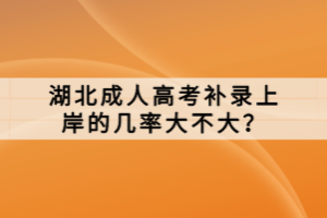 湖北成人高考補(bǔ)錄上岸的幾率大不大？