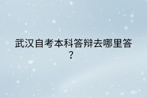 武漢自考本科答辯去哪里答？