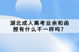 湖北成人高考業(yè)余和函授有什么不一樣嗎？