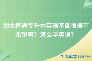 湖北普通專升本英語基礎(chǔ)很差有希望嗎？怎么學(xué)英語？