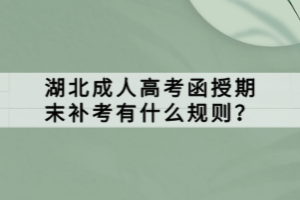 湖北成人高考函授期末補(bǔ)考有什么規(guī)則？