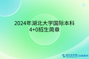 2024年湖北大學(xué)國際本科4+0招生簡章