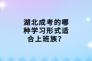 湖北成考的哪種學(xué)習(xí)形式適合上班族？