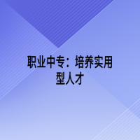 職業(yè)中專(zhuān)：培養(yǎng)實(shí)用型人才