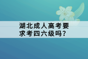 湖北成人高考要求考四六級(jí)嗎？