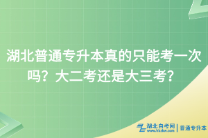 湖北普通專升本真的只能考一次嗎？大二考還是大三考？