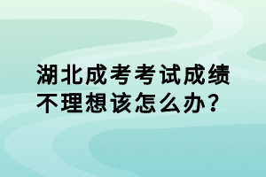 湖北成考考試成績不理想該怎么辦？