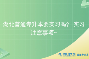 湖北普通專升本要實習(xí)嗎？ 實習(xí)注意事項~