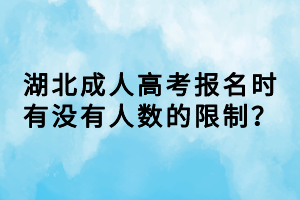 湖北成人高考報(bào)名時(shí)有沒(méi)有人數(shù)的限制？