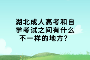 湖北成人高考和自學(xué)考試之間有什么不一樣的地方？