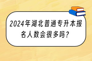 2024年湖北普通專升本報(bào)名人數(shù)會(huì)很多嗎？