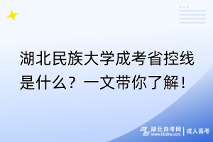 湖北民族大學(xué)成考省控線是什么？一文帶你了解！