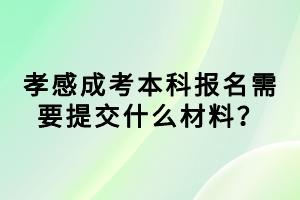 孝感成考本科報名需要提交什么材料？