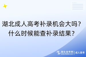 湖北成人高考補錄機會大嗎？什么時候能查補錄結(jié)果？