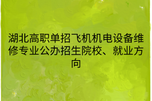 湖北高職單招飛機機電設備維修專業(yè)公辦招生院校、就業(yè)方向