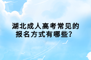 湖北成人高考常見的報(bào)名方式有哪些？