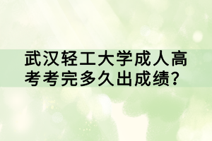 武漢輕工大學(xué)成人高考考完多久出成績？