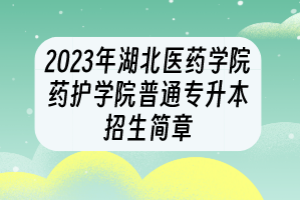 2023年湖北醫(yī)藥學(xué)院藥護(hù)學(xué)院普通專升本招生簡(jiǎn)章