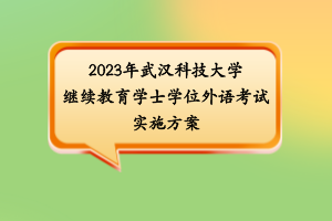 2023年武漢科技大學(xué)繼續(xù)教育學(xué)士學(xué)位外語(yǔ)考試實(shí)施方案