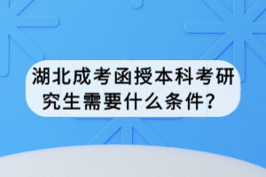 湖北成考函授本科考研究生需要什么條件？