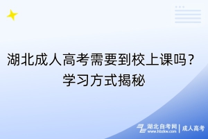 湖北成人高考需要到校上課嗎？學習方式揭秘