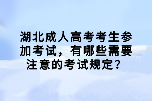 湖北成人高考考生參加考試，有哪些需要注意的考試規(guī)定？