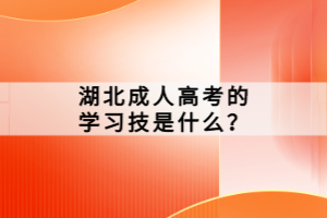 湖北成人高考的學(xué)習(xí)技是什么？