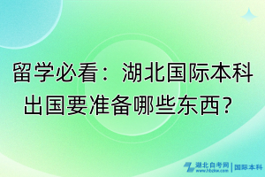 留學(xué)必看：湖北國際本科出國要準備哪些東西？