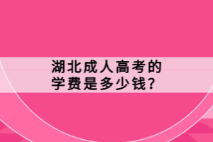 湖北成人高考的學(xué)費是多少錢？