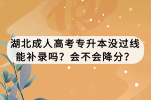 湖北成人高考專升本沒(méi)過(guò)線能補(bǔ)錄嗎？會(huì)不會(huì)降分？