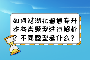如何對湖北普通專升本各類題型進行解析？不同題型考什么？