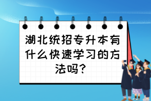 湖北統(tǒng)招專升本有什么快速學(xué)習(xí)的方法嗎？