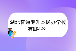 ?湖北普通專升本民辦學(xué)校有哪些？