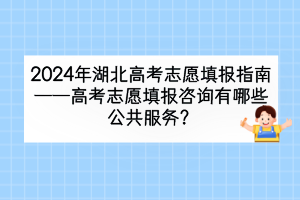 2024年湖北高考志愿填報(bào)咨詢有哪些公共服務(wù)？