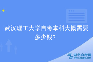 武漢理工大學(xué)自考本科大概需要多少錢？