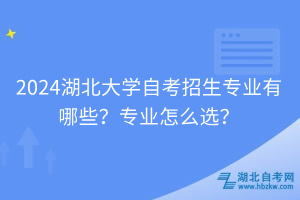 2024湖北大學(xué)自考招生專業(yè)有哪些？專業(yè)怎么選？