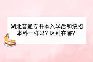 湖北普通專升本入學后和統(tǒng)招本科一樣嗎？區(qū)別在哪？