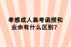 孝感成人高考函授和業(yè)余有什么區(qū)別？