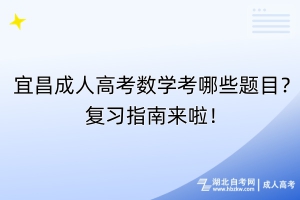 宜昌成人高考數(shù)學考哪些題目？復習指南來啦！