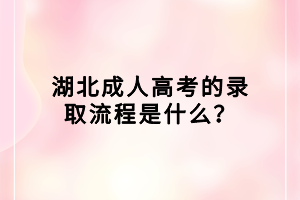湖北成人高考的錄取流程是什么？