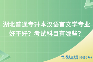 湖北普通專升本漢語言文學(xué)專業(yè)好不好？考試科目有哪些？