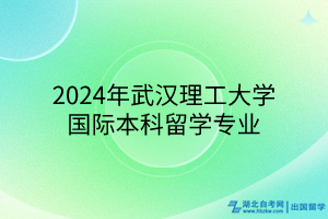 2024年武漢理工大學(xué)國際本科留學(xué)專業(yè)