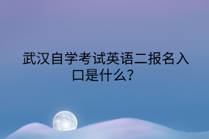 武漢自學考試英語二報名入口是什么？