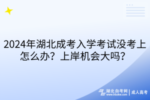 2024年湖北成考入學(xué)考試沒考上怎么辦？上岸機(jī)會大嗎？