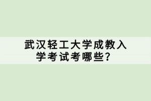 武漢輕工大學(xué)成教入學(xué)考試考哪些？