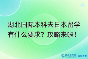 湖北國際本科去日本留學有什么要求？攻略來啦！