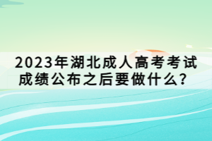 2023年湖北成人高考考試成績(jī)公布之后要做什么？