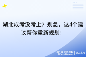 湖北成考沒考上？別急，這4個建議幫你重新規(guī)劃！