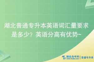 湖北普通專升本英語(yǔ)詞匯量要求是多少？英語(yǔ)分高有優(yōu)勢(shì)~