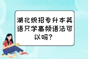 湖北統(tǒng)招專升本英語只學高頻語法可以嗎？